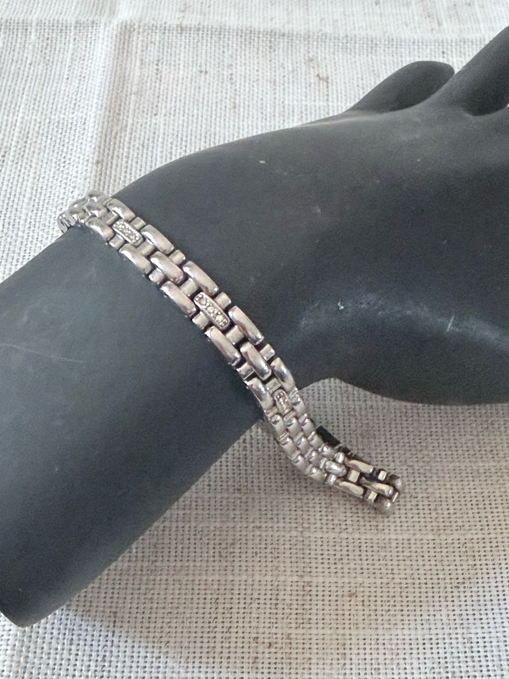 Citizen Silver Link Bracelet with Crystal Accents
